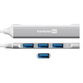 Exegate EX298168RUS USB-Хаб концентратор 4-в-1 ExeGate DUB-3213C кабель-адаптер USB3.0 Type-C -- 3xUSB2.0, 1xUSB3.0, Plug&Play, Серебристый