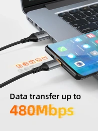 Кабель CABLETIME CA30H (CT-AMCM3A-AG1) 1 м, 3A USB A TO USB C, нейлоновый, черный