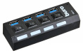 Хаб (разветвитель) Buro BU-HUB4-U3.0-L, черный